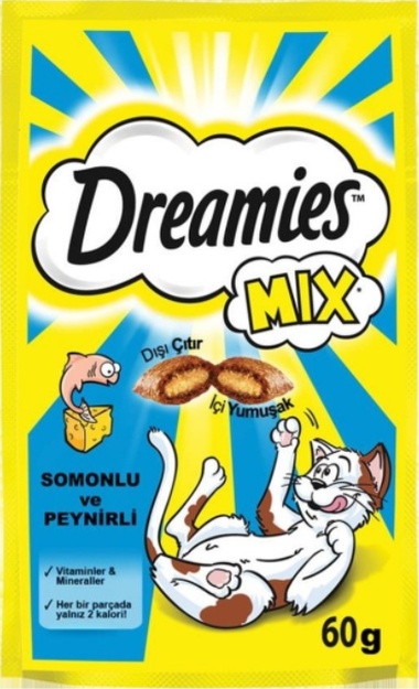 Dreamies Mix Somonlu ve Peynirli Kedi Ödül Bisküvisi 60 G