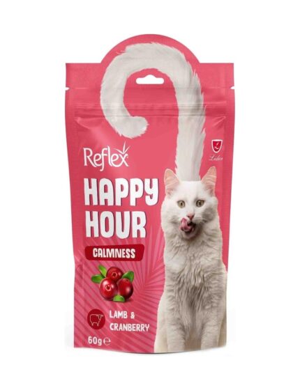 Reflex Happy Hour Sakinleştirici Kuzulu Kızılcıklı Kedi Ödülü 60 G