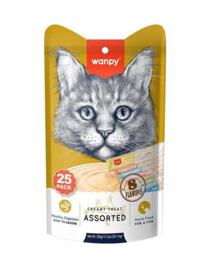 Wanpy Karışık 8 Lezzetli Krema Kedi Ödülü 25'li 14 G